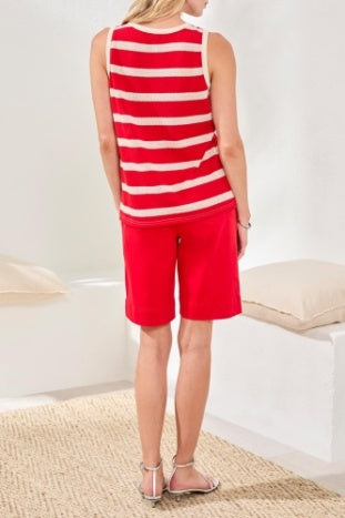 Sleeveless Top With Rib Band