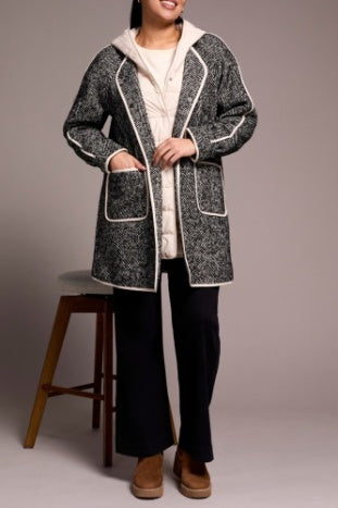 Long Sleeve Coat With Fooler Hood