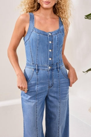 Denim Jumpsuit With Adjustable Straps