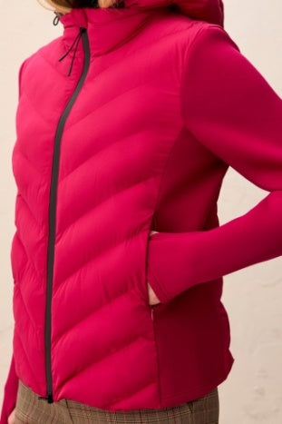 Long Sleeve Zip Front Puffer Jacket With Removable Hood