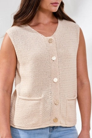 Sweater Vest With Fancy Buttons