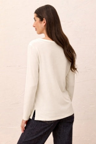 Soft French Terry Scoop Neck Long Sleeve Top