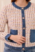 Mix Media Tweed/Denim Jacket