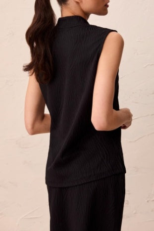 Sleeveless Zip Mock Neck Top