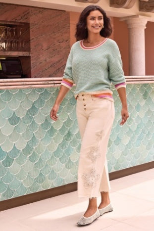 3/4 Sleeve Scoop Neck Sweater