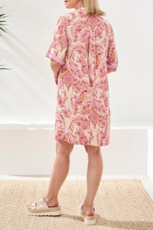1/2 Sleeve 4 Button Front Dress
