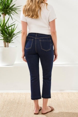 Sophia Micro Flare Crop With Raw Edge