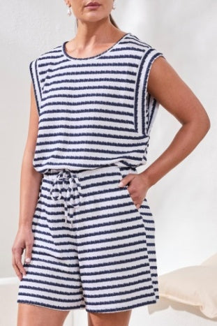 Sleeveless Romper With Drawstring