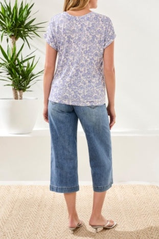 Cap Sleeve 2 Way Boat/V-Neck Top