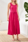 Sleeveless Boat Neck Maxi Dress