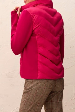 Long Sleeve Zip Front Puffer Jacket With Removable Hood