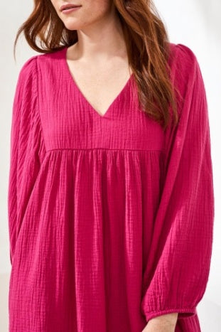 Puff Sleeve Dress With Pockets