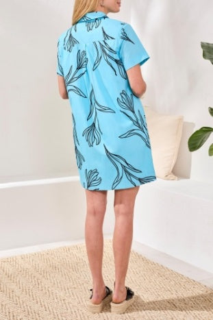 Short Sleeve Button Placket Dress