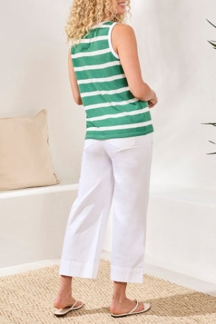 Sleeveless Top With Rib Band