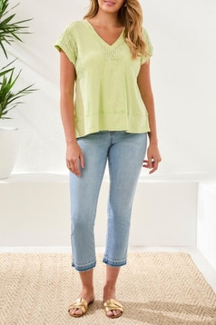 Cap Sleeve V-Neck Top