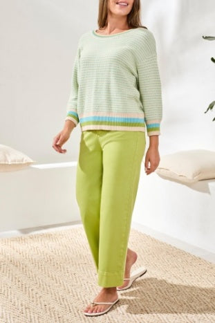 3/4 Sleeve Scoop Neck Sweater