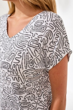 Plus Size Cap Sleeve 2 Way Boat/V-Neck Top