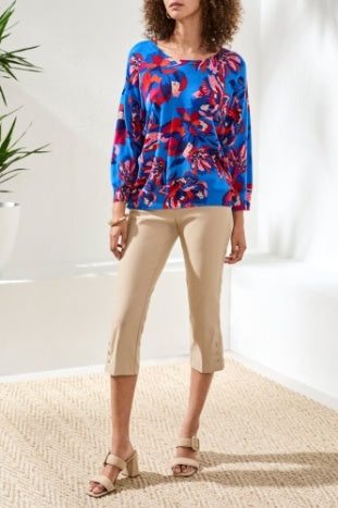 3/4 Sleeve Crew Neck Sweater
