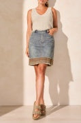 Audrey Vintage Stone Pull On Denim Skort