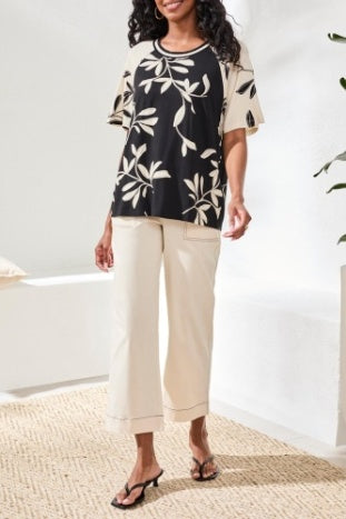 Flutter Sleeve Crew Neck Top