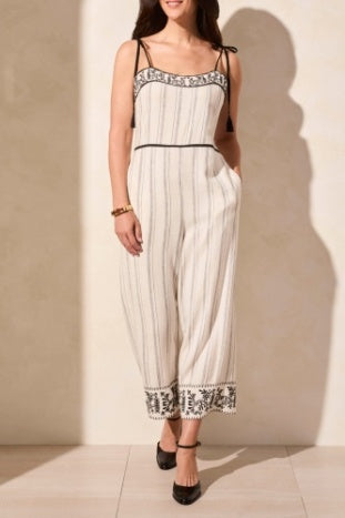 Sleeveless Jumper With Embroidery and Tassel Ties