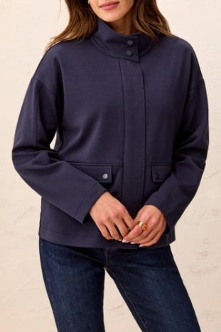 Long Sleeve Zip Front Coat With Lining