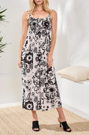 Bra Friendly Dress With Smocked Bodice
