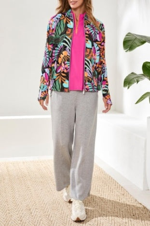 Printed Mock Neck Cardigan