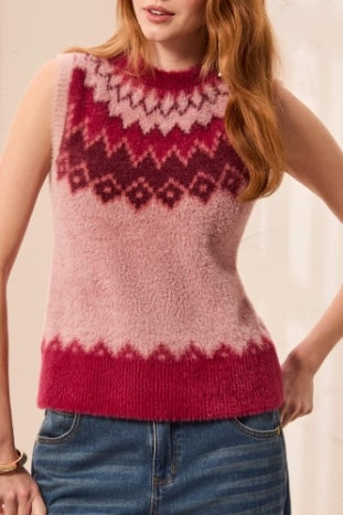 Crew Neck Fair Isle Sweater Vest