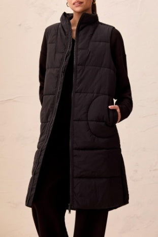 Long Zip Front Quilted Vest