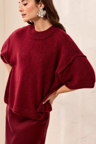 Lofty Elbow Sleeve Crew Neck Sweater